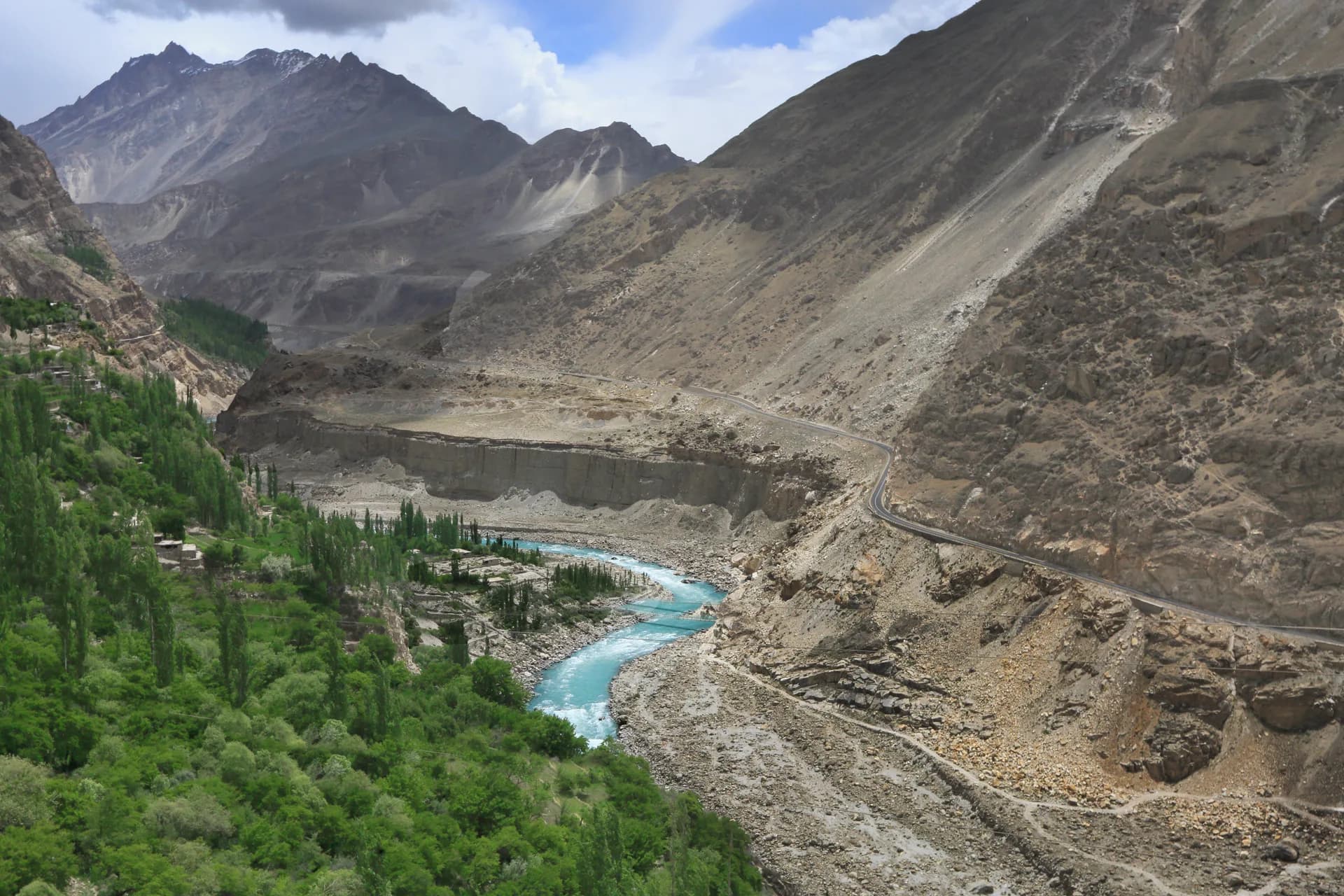 Hunza Valley surrounded by the mountains of northern Pakistan